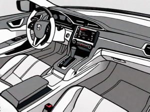 A honda civic's interior focusing on the dashboard area