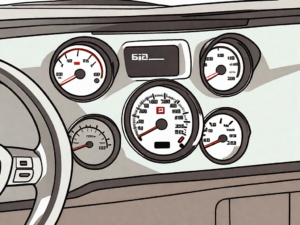 A 2021 nissan versa's dashboard focusing on the gas gauge