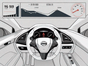 A nissan altima's dashboard with the focus on the digital display showing mileage