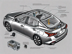 A 2019 nissan altima with the hood open