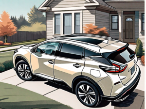 A 2019 nissan murano with visible interior controls and a remote start key fob nearby