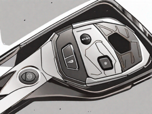 A nissan kicks key fob partially open with its internal components visible