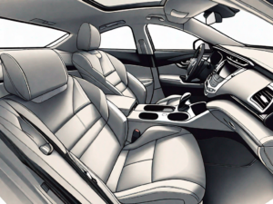 A nissan altima's interior focusing on the back seats