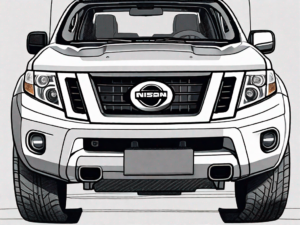 A nissan frontier with its hood open