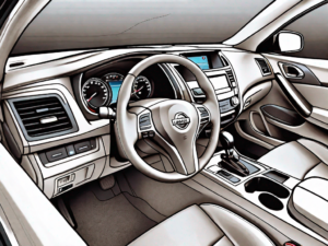 A 2015 nissan altima with the dashboard in focus