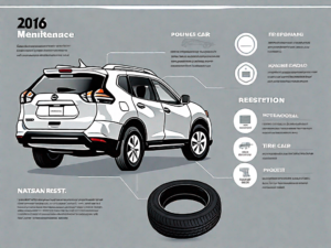 A 2016 nissan rogue with an open car manual on the dashboard