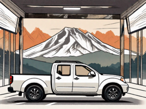 A nissan frontier parked in a scenic outdoor setting