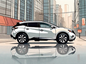 A nissan murano parked in a cityscape