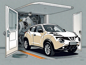 A nissan juke with a focus on the door lock mechanism