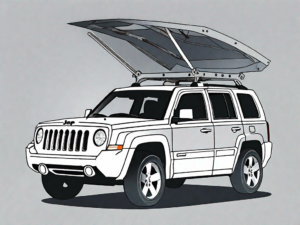 A jeep patriot with its hood open