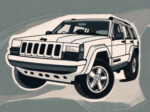 A jeep cherokee with detailed focus on the 4-wheel drive system