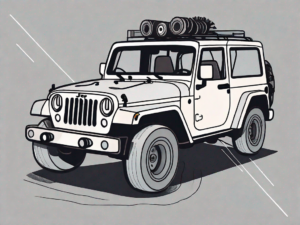 A jeep with an open hood showing a disconnected battery