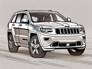 A 2015 jeep grand cherokee with the dashboard in focus