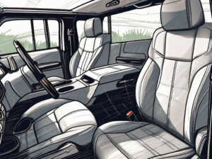 A jeep interior focusing on the seats