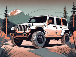 A jeep wrangler with the hood up