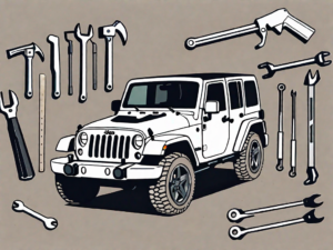 A jeep wrangler with one door already removed and the other one partially unhinged