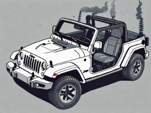 A jeep wrangler with its hood open