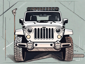 A jeep jk viewed from the front