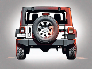 A jeep wrangler from the rear perspective