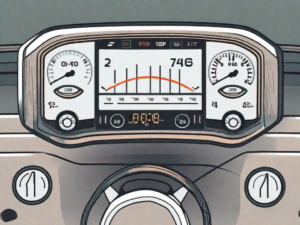 A jeep's dashboard showing the temperature control settings