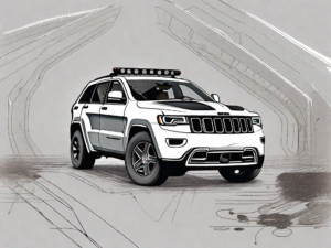 A jeep grand cherokee with the hood open