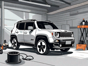 A jeep renegade with its hood open