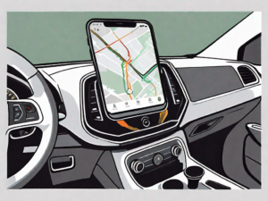 A jeep compass dashboard with a smartphone connected via a usb cable