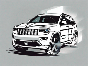 A jeep grand cherokee with its hood open