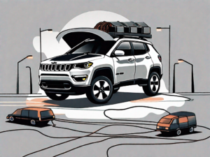 A jeep compass with its hood open