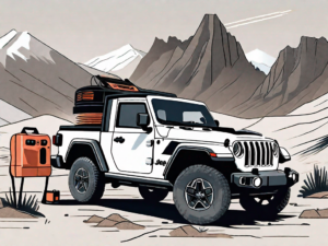 A jeep gladiator with its hood open