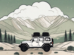 A jeep parked in a scenic outdoor setting