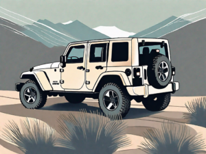 A jeep wrangler viewed from the back