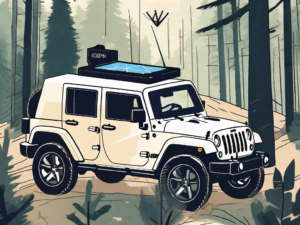 A jeep with a gps tracking device attached to it