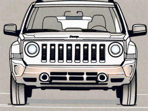 A jeep patriot with its dashboard lights illuminated