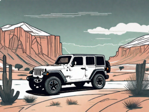 A jeep wrangler sahara parked in a scenic outdoor location